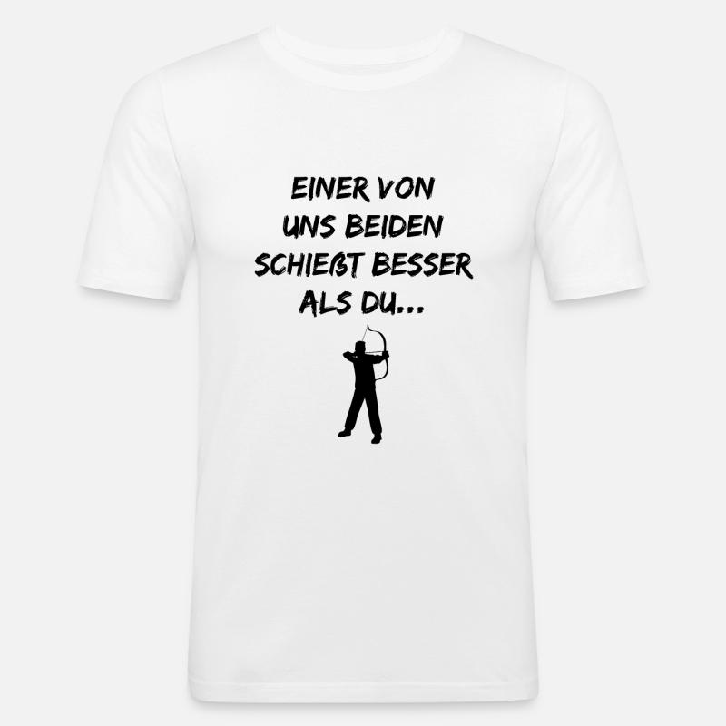 Bogenschießen Spruch Bogenschütze Geschenk - Männer Slim Fit T-Shirt - Weiß