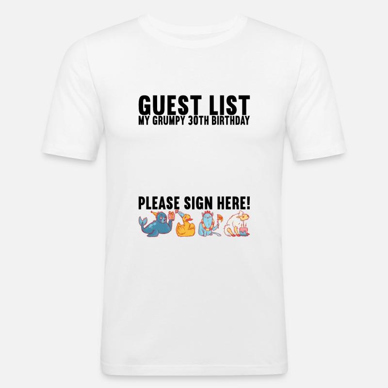Grumpy Birthday - Männer Slim Fit T-Shirt - Weiß