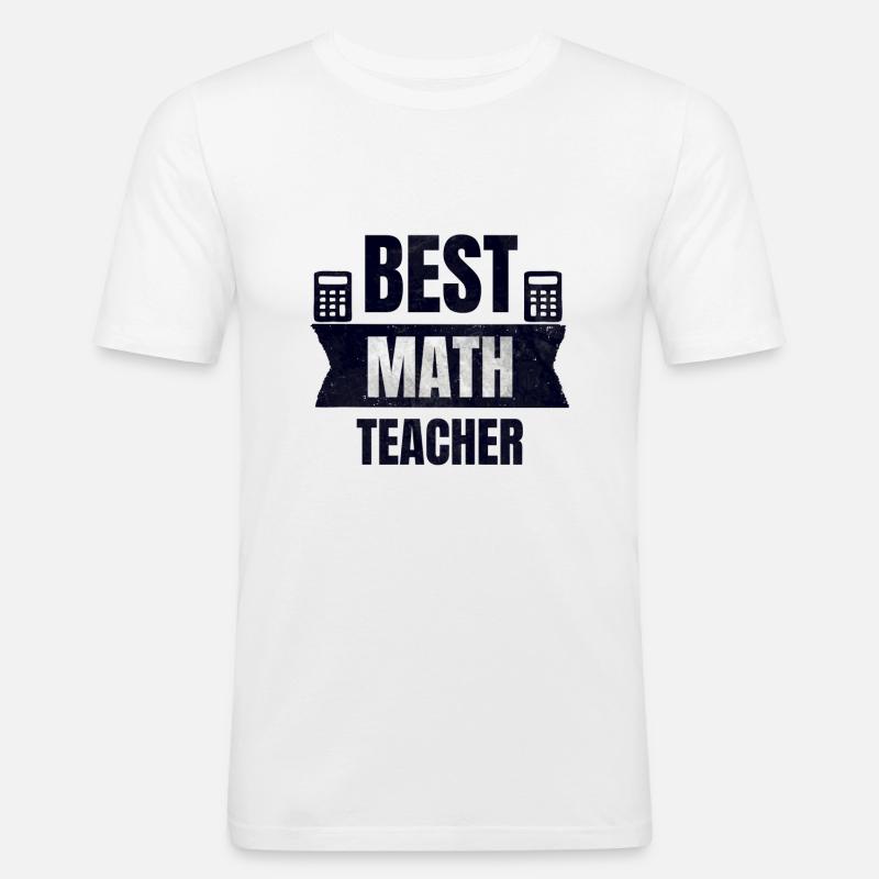 Bester Mathelehrer Geschenk - Männer Slim Fit T-Shirt - Weiß
