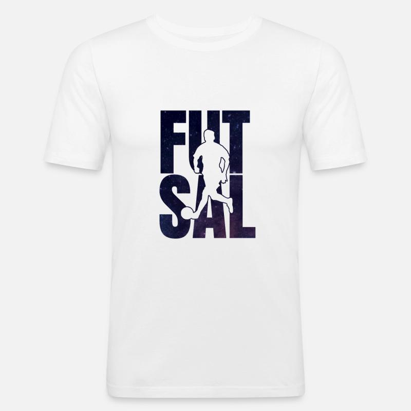 Futsal Logo Geschenk - Männer Slim Fit T-Shirt - Weiß