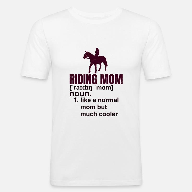 Reiten Mutter Geschenk - Männer Slim Fit T-Shirt - Weiß
