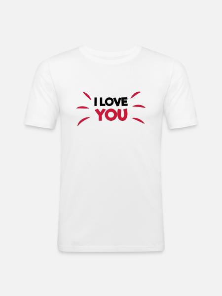 I love you - Männer Slim Fit T-Shirt - Weiß