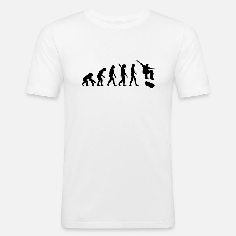 Evolution Skateboard - Men's Slim Fit T-Shirt - white