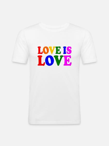 Love is love - Männer Slim Fit T-Shirt - Weiß