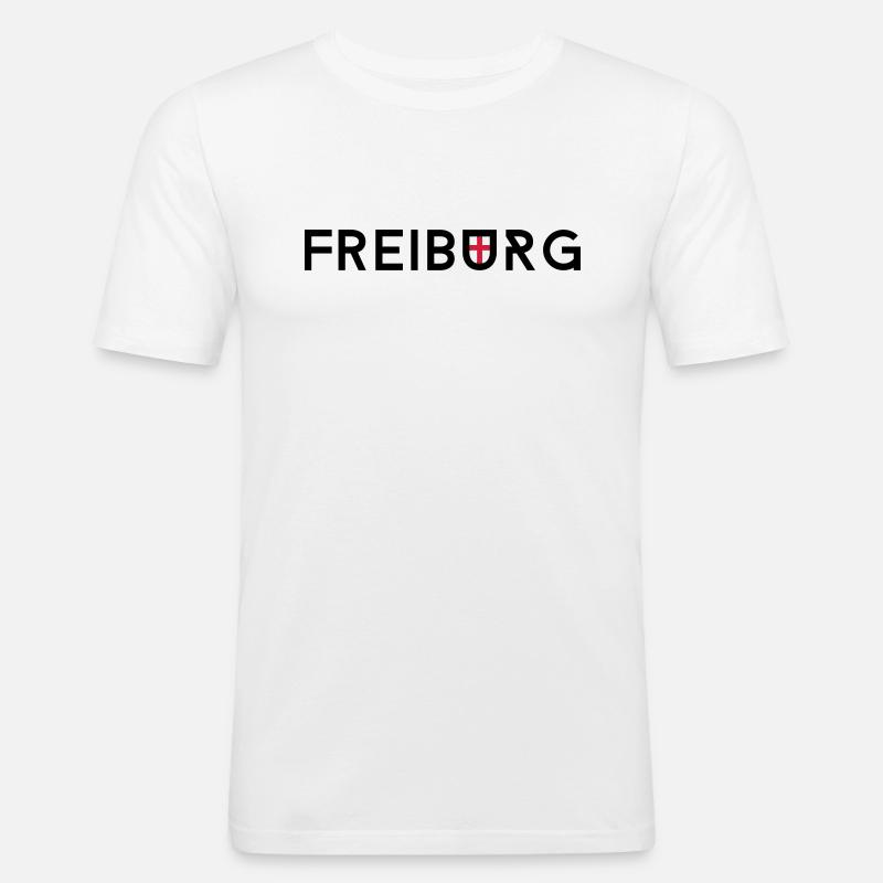 freiburg - Männer Slim Fit T-Shirt - Weiß