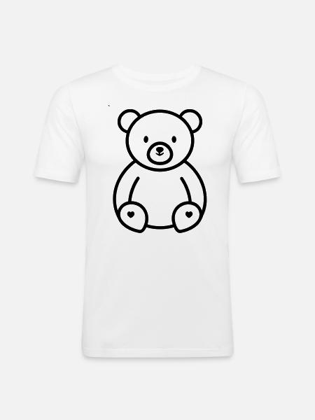 Teddy Bear - Men's Slim Fit T-Shirt - white