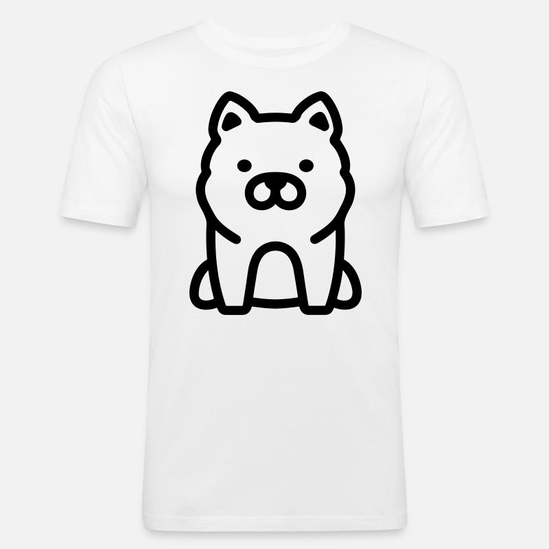 Hund - Männer Slim Fit T-Shirt - Weiß