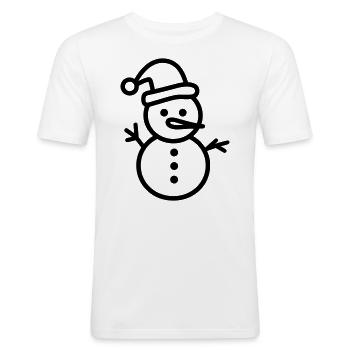 Bonhomme de neige - T-shirt près du corps Homme - blanc - Devant - Nik (191cm)