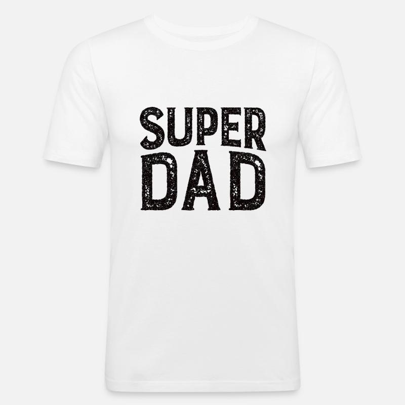 Super Dad - Männer Slim Fit T-Shirt - Weiß