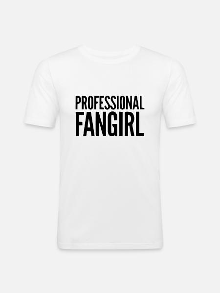 PROFESJONELL FAN JENTE GROUPIE - Slim Fit T-skjorte for menn - hvit