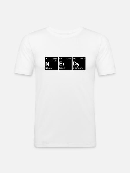 Nerdy Periodic Table Word - Men's Slim Fit T-Shirt - white