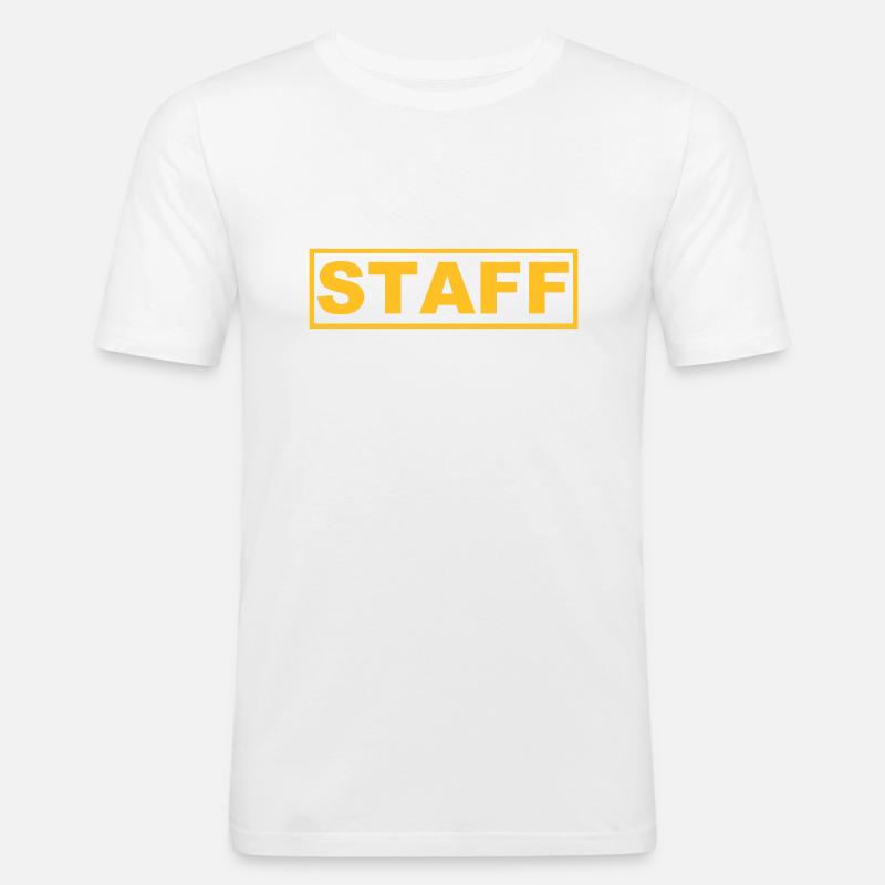 Staff - Mitarbeiter - Security - Männer Slim Fit T-Shirt - Weiß