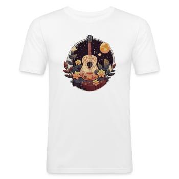 Guitar - Men's Slim Fit T-Shirt - white - Front - Nik (191cm)