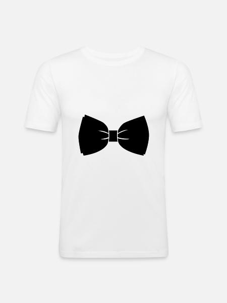 Fliege Hemd Symbol - Männer Slim Fit T-Shirt - Weiß