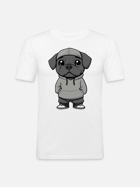 Mastiff Dog Funny - Men's Slim Fit T-Shirt - white