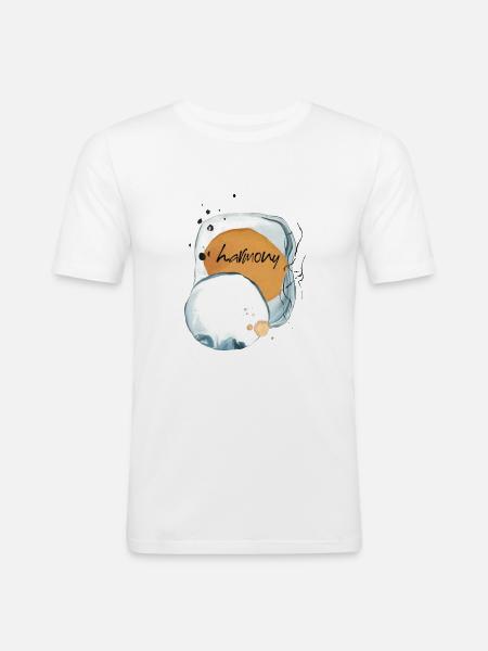 Harmony zen art #zen #modern - Men's Slim Fit T-Shirt - white