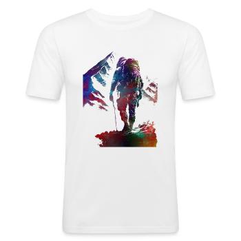 Klettersport #sport - Männer Slim Fit T-Shirt - Weiß - Vorne - Nik (191cm)