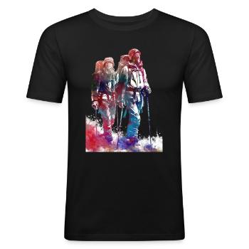 Mountaineer sport art #sport - Men's Slim Fit T-Shirt - black - Front - Nik (191cm)