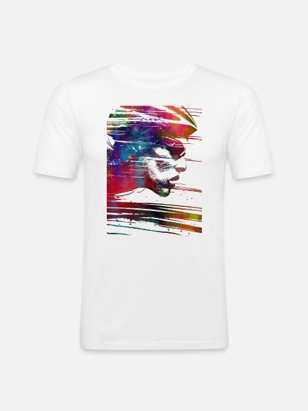 Sport cycling art - Men's Slim Fit T-Shirt - white