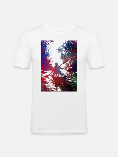 Kayaking sport art#kayaking - Men's Slim Fit T-Shirt - white