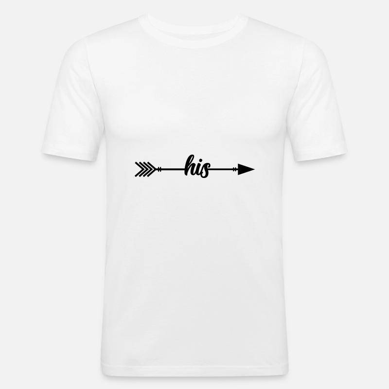 Flèche His - T-shirt près du corps Homme - blanc