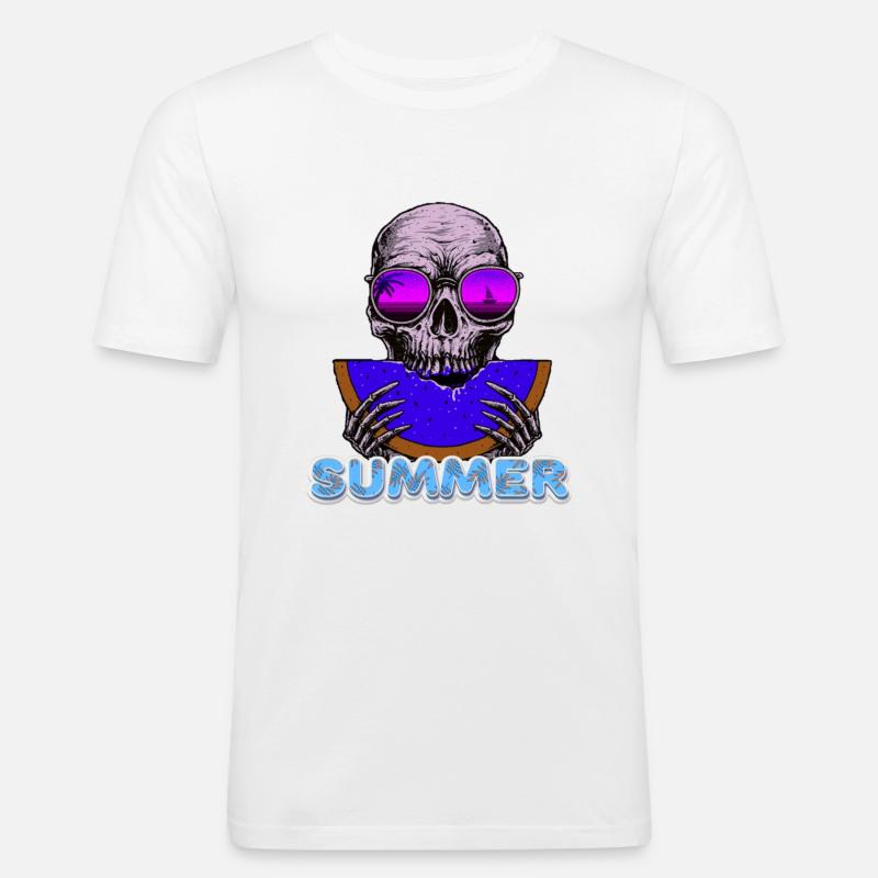 vacay-Modus - Männer Slim Fit T-Shirt - Weiß