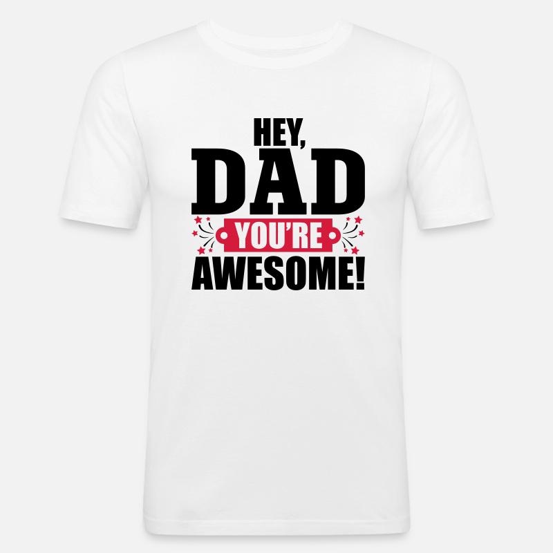Awesome Daddy - Männer Slim Fit T-Shirt - Weiß