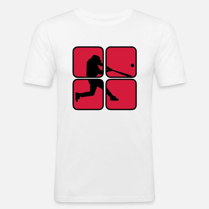 Baseball 2 - Männer Slim Fit T-Shirt - Weiß