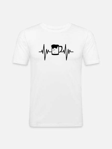 Beer Pulse - Men's Slim Fit T-Shirt - white