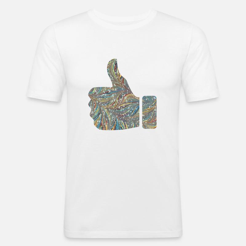 handzeichen like e 201 - Männer Slim Fit T-Shirt - Weiß