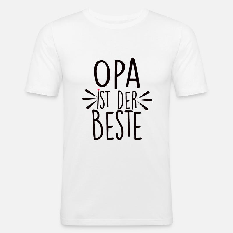 Opa Ist Der Beste - Männer Slim Fit T-Shirt - Weiß