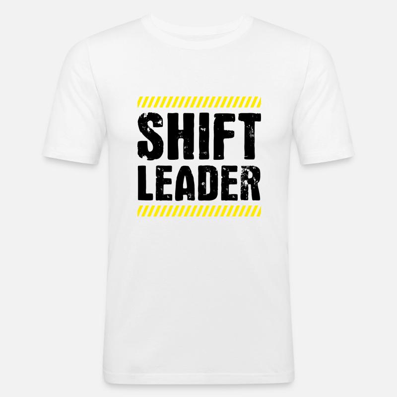 Shiftleader Schichtleitung Chef - Männer Slim Fit T-Shirt - Weiß