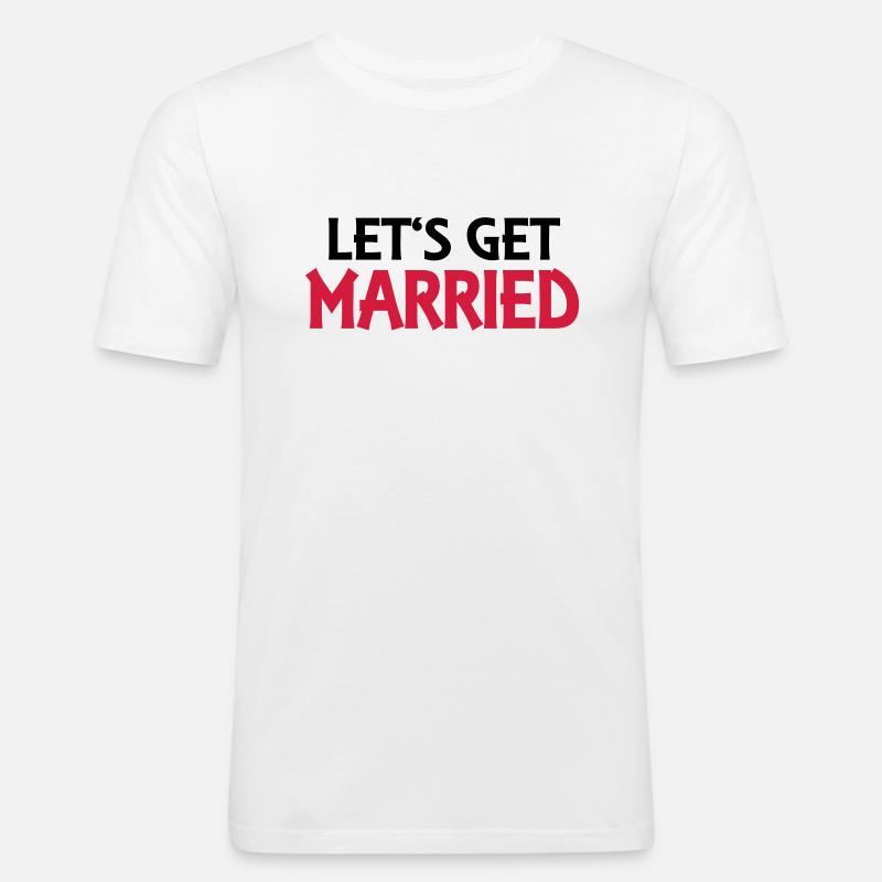 Let's get married - Männer Slim Fit T-Shirt - Weiß