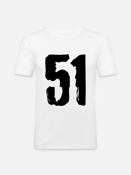 51 number jersey - Men's Slim Fit T-Shirt - white