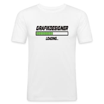 Grafikdesigner Loading... - Männer Slim Fit T-Shirt - Weiß - Vorne - Nik (191cm)