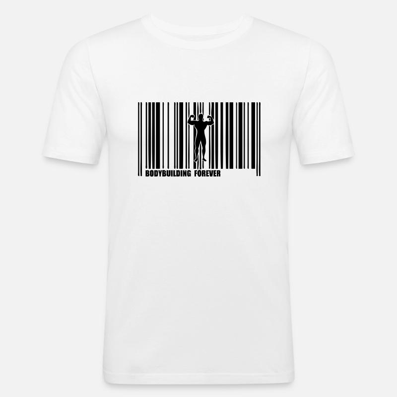barcode bodybuilding - Men's Slim Fit T-Shirt - white