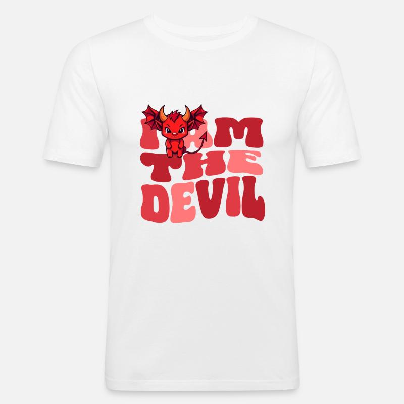 Teufel Devil böse Hausdrachen Ehefrau - Männer Slim Fit T-Shirt - Weiß