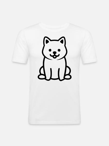 Hund - Männer Slim Fit T-Shirt - Weiß