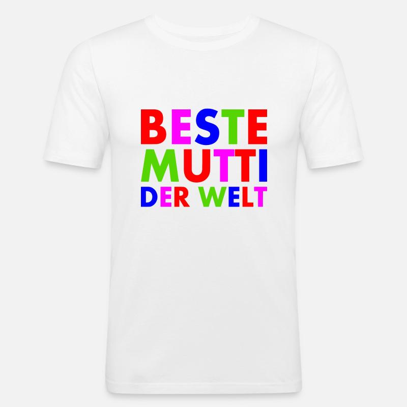 Beste mutti der welt - Männer Slim Fit T-Shirt - Weiß