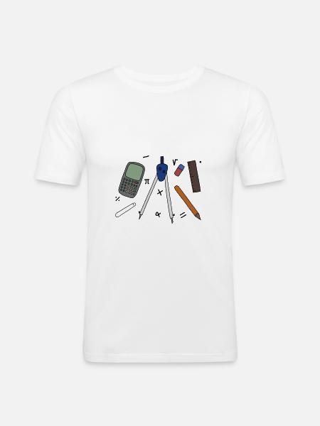 Mathelehrer - Männer Slim Fit T-Shirt - Weiß