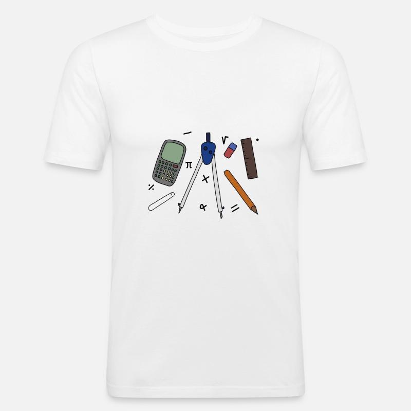 Mathelehrer - Männer Slim Fit T-Shirt - Weiß