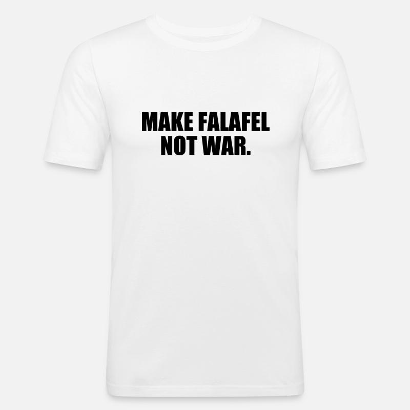 Make falafel not war - Männer Slim Fit T-Shirt - Weiß