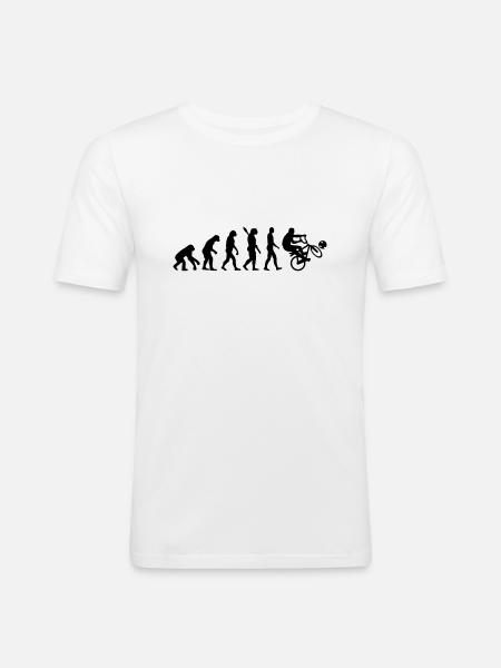 Evolution Cycle ball - T-shirt près du corps Homme - blanc
