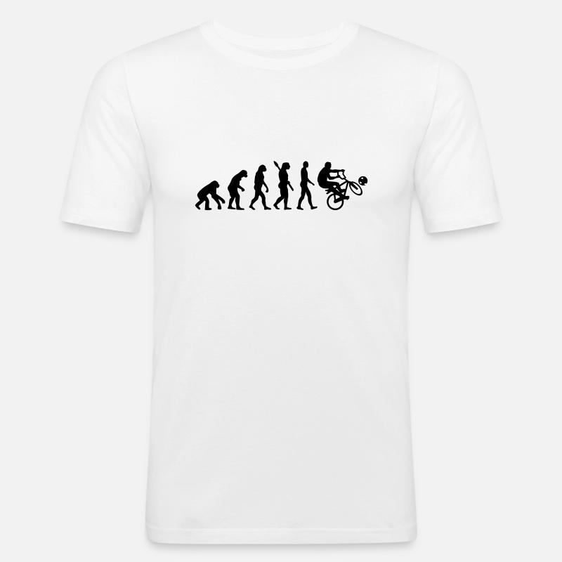 Evolution Cycle ball - T-shirt près du corps Homme - blanc