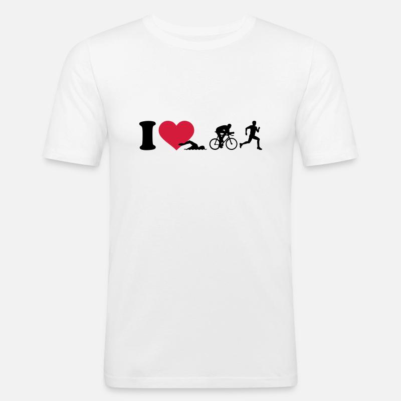 Triathlon - Männer Slim Fit T-Shirt - Weiß