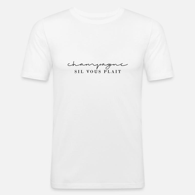 Sil Vous Plait - Männer Slim Fit T-Shirt - Weiß