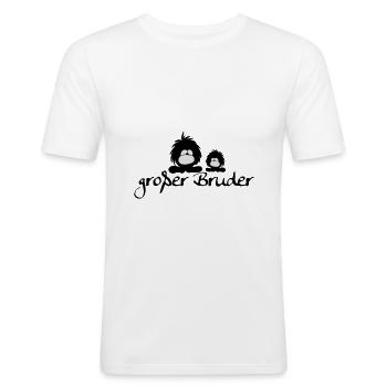 großer Bruder mit kleinem Bruder niedliche Monster - Männer Slim Fit T-Shirt - Weiß - Vorne - Nik (191cm)