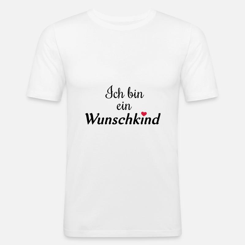 Ich bin ein wunschkind - Männer Slim Fit T-Shirt - Weiß