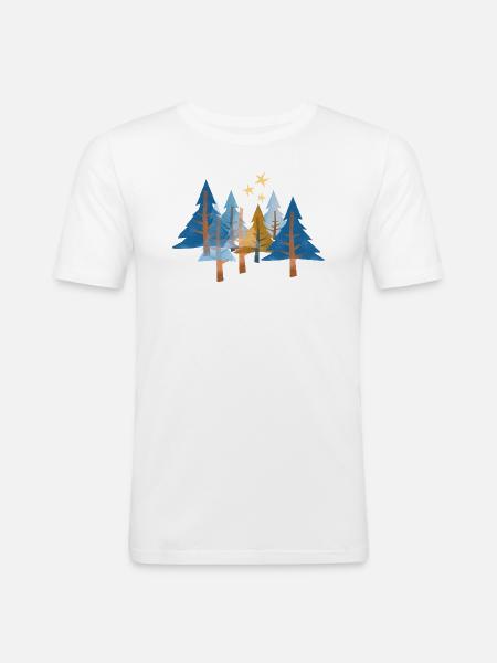 Im Winterwald - Männer Slim Fit T-Shirt - Weiß