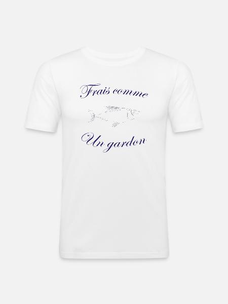 Frais comme un gardon - T-shirt près du corps Homme - blanc